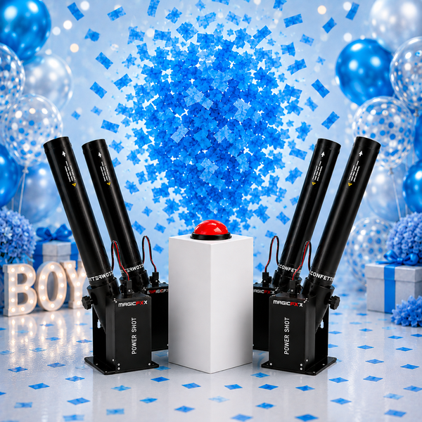 Confetti Kanonnen Huren – Set van 4 met Afvuurknop & Pilaar