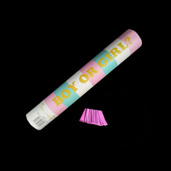 Gender Reveal Hand Shooter Confetti Kanon 30 cm  – Roze of Blauw